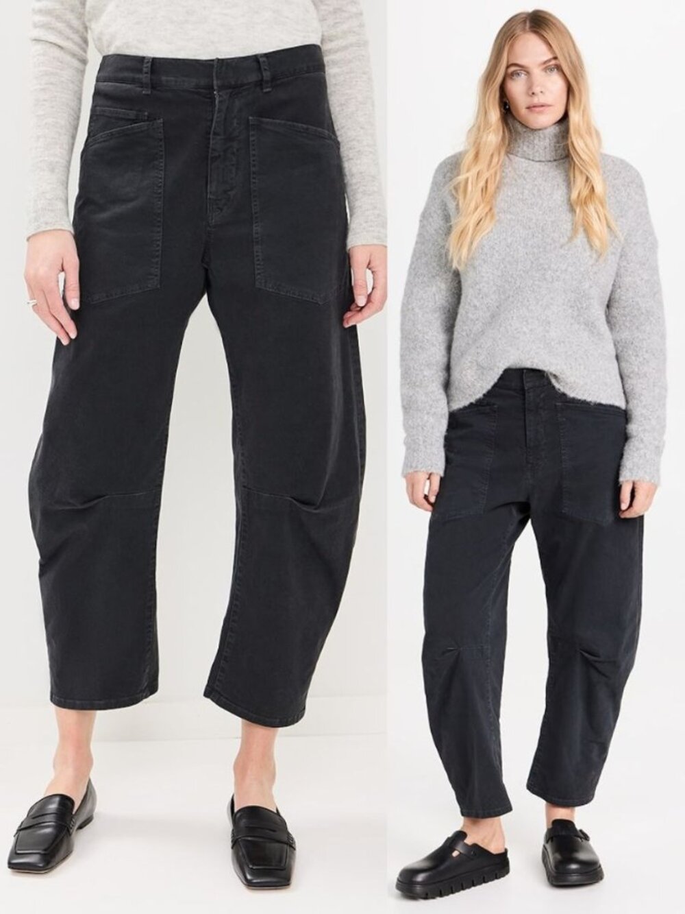 Nili Lotan Shon Pant Carbon Gray Cotton Twill Barrel Leg Cropped Size 0 - Picture 11 of 11